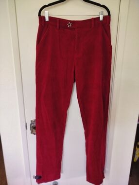 Dead-stock Pythia By Jack Lyons Burgundy Corduroy Adjustable Flares Size 32 X 34